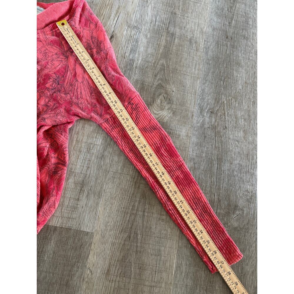 Sundance Womens L 100% Linen Cardigan Coral Floral Button Front Boho Artsy - Picture 4 of 6